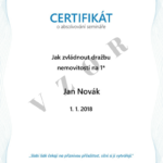 VZOR certifikátu ADOL školení