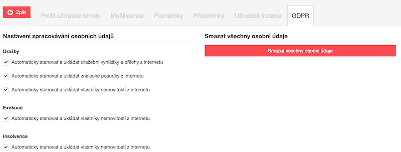 ADOL Profil nastavení GDPR souhlasů