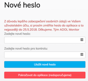 Nové heslo ADOL