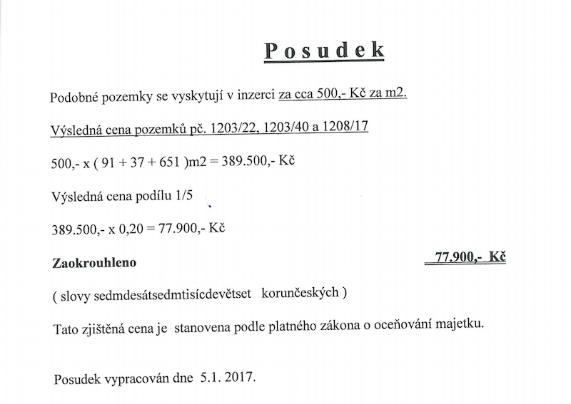 Odhad nemovitosti pozemku