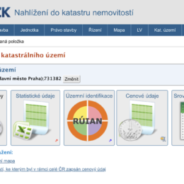 Vyhledávání informací z Katastru nemovitostí na nahlizenidokn.cuzk.cz